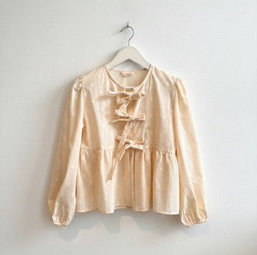 triple bow 奶油白