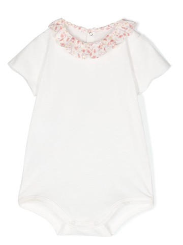 TEDDY & MINOU - ruffle-collar short-sleeve cotton shorties - kids - Cotton - 9 mth - White