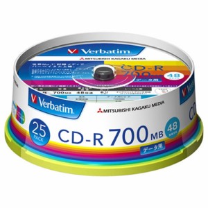 データ用CD?R 700MB 48倍速 ホワイトワイドプリンタブル スピンドルケース 1パック(25枚)