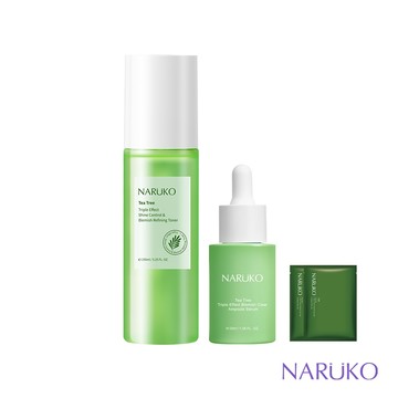 【NARUKO牛爾】收孔雙霸主(三酸AI抗痘調理水150ml+三酸毛孔安瓶精華30ml)+贈痘痘黑面膜2入(痘痘/毛孔)