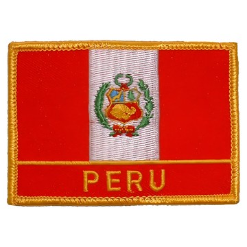 A-ONE 秘魯國旗刺繡布貼 8x5cm  彩色  1個