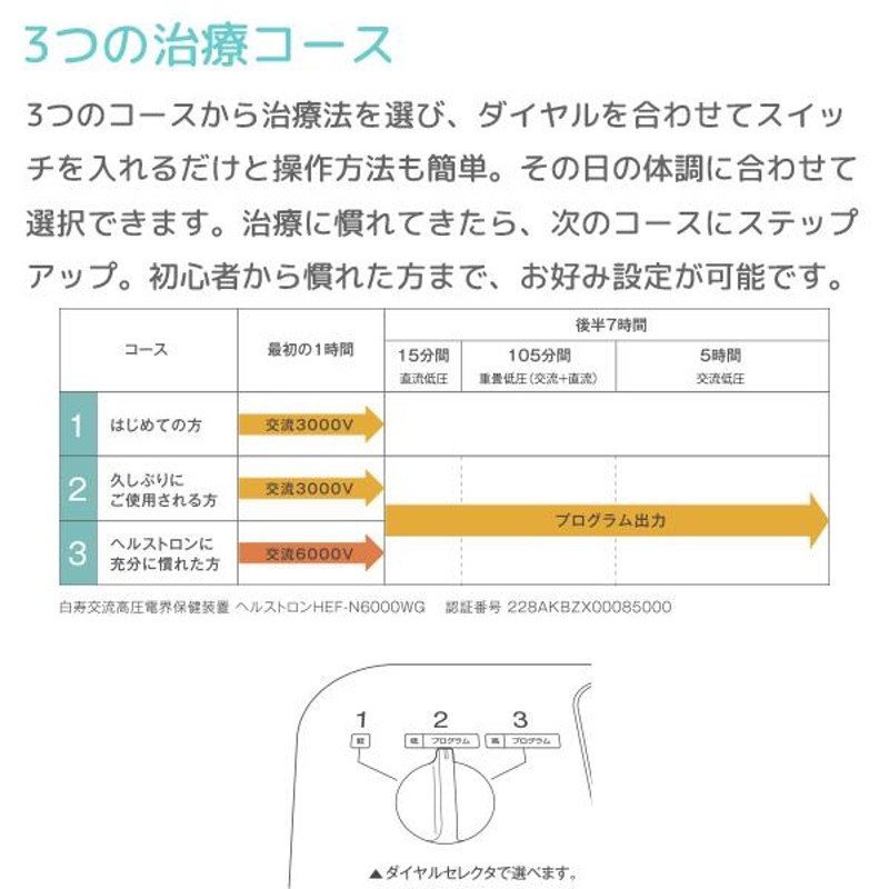 ヘルストロン N6000WG メーカー保証 寝具タイプの電位治療器 ハクジュ