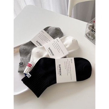 襪子男女短襪夏款百搭時尚字母簡約春季短筒襪運動防臭ins潮棉襪