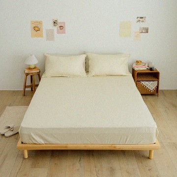 翔仔居家 純棉 100%有機棉 床包枕套組【栗木】雙人 特大 素色 純色 素面 雙人床包 特大床包 純棉床包