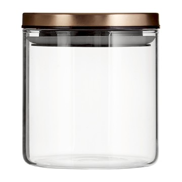 Premier Freska 玻璃密封罐 玫瑰金 550ml-密封保鮮、易於收納、廚房收納  單件  1個