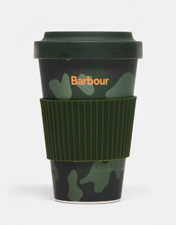 Barbour x ASOS exclusive unisex travel mug in camo-Green