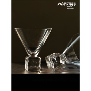 人間開花 原創透明玻璃酒杯冰塊紅酒杯雞尾酒杯