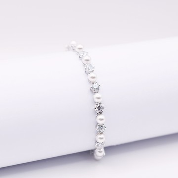 SWAROVSKI 施華洛世奇 Matrix Tennis 手鏈 鍍白金色