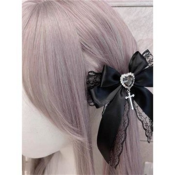 蕾系發飾蝴蝶結邊夾量產型lolita蕾絲發夾胸針手工甜酷亞文化頭飾