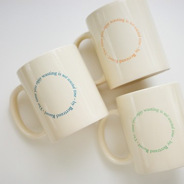 no reason not wasted time 鵝黃馬克杯 - 深藍字