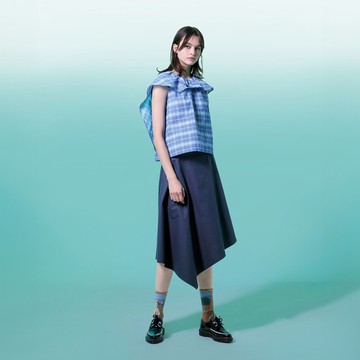 不規則尖襬半裙