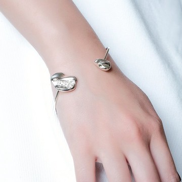 Space Ice - 宇宙冰晶系列 冰晶開口手環-純銀