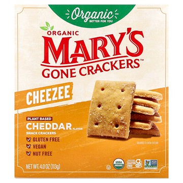 Mary's Gone Crackers, 有機奶酪零食餅乾，切達奶酪味，4 盎司（113 克）