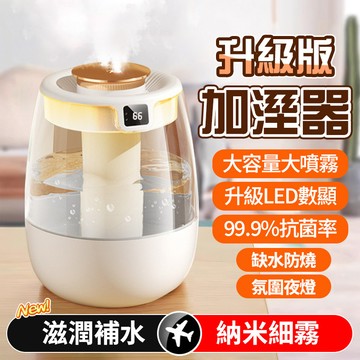 隔日達 🔥智能數顯加濕器 雙噴霧加濕器 水氧機 桌面加濕器 靜音加濕器 淨化空氣機 補水淨化器 內室加濕 大容量加濕