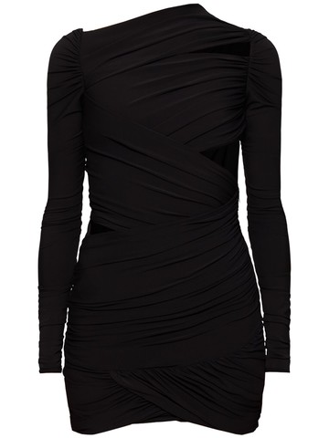 Draped Stretch Jersey Mini Dress