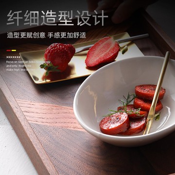 日式304不銹鋼水果叉長柄可愛家用月餅點心甜品小叉子短果簽