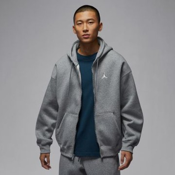 NIKE 外套 男 運動連帽外套 喬丹 刷毛中磅 寬鬆版型 AS M J BRK OVS FZ HD 灰 IB7232-091