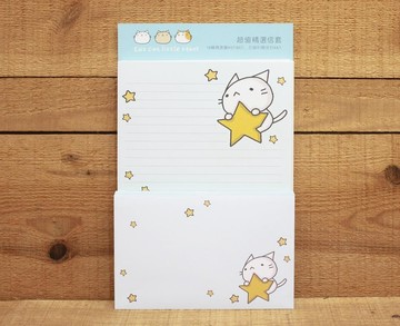 【信紙】 星星貓80入信紙(藍色)63611