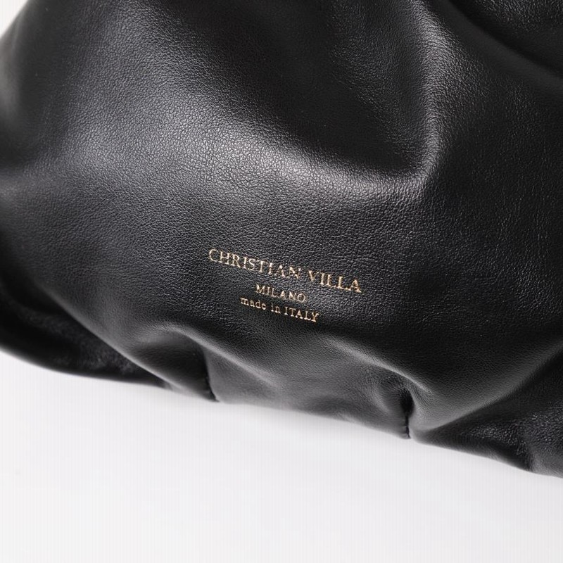 CHRISTIAN VILLA クリスチャンヴィラ ショルダーバッグ 4729 レディース レザー ロゴ チェーン ギャザー ハンドバッグ ポシェット  ミニバッグ 鞄 カラー3色 | LINEブランドカタログ