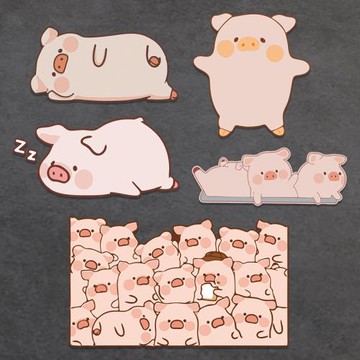 罐頭豬LULU反光車貼紙汽車改裝電動車頭盔行李箱電腦玻璃車身劃痕