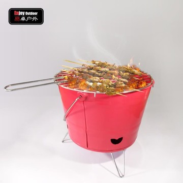 戶外野營燒烤爐便攜式烤肉架小型圓形燒烤架
