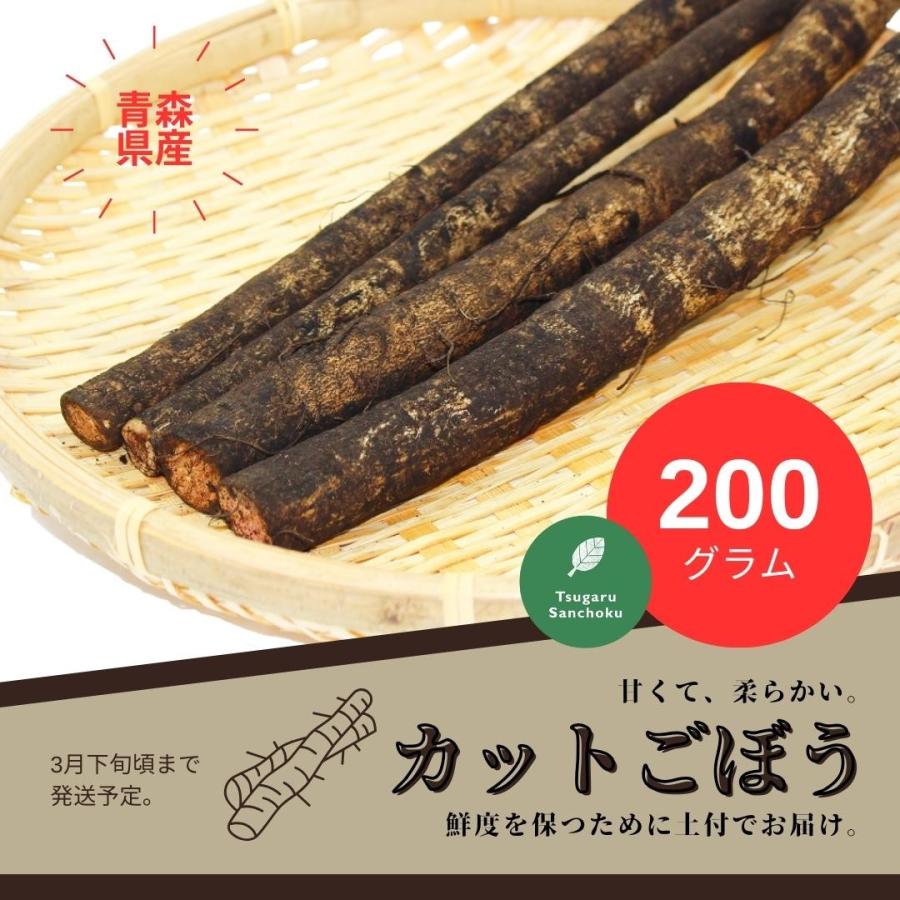 青森県産 ごぼう200g 土付カット 南部町 柳川理想 津軽産直組合 令和5年産