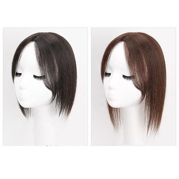 【米蘭精品】真髮髮片補髮塊-女瑞士網頭頂補發真發空氣瀏海女假髮2色74jg18