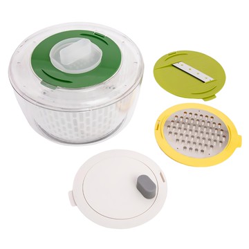 Joseph Joseph 多功能沙拉瀝水切絲切片組  24 x 24 x 15.5cm  多功能刨絲器組  1個