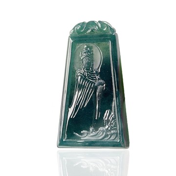 【天上聖母】冰種藍綠翡翠媽祖娘娘項鍊 | 天然A貨翡翠 | 送禮