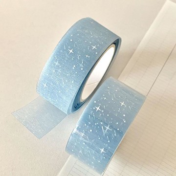 ✨桃園出貨✨貼紙卷「星光悸動」手賬閃砂拉絲和紙膠帶膠帶星星基礎拉條鹽系