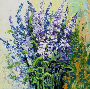 普羅旺斯繪畫矢車菊法國鄉村里維埃拉鮮花薰衣草花束