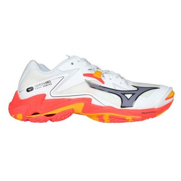 MIZUNO WAVE LIGHTNING Z8 男排球鞋-訓練 運動 V1GA240098 白黑灰橘粉