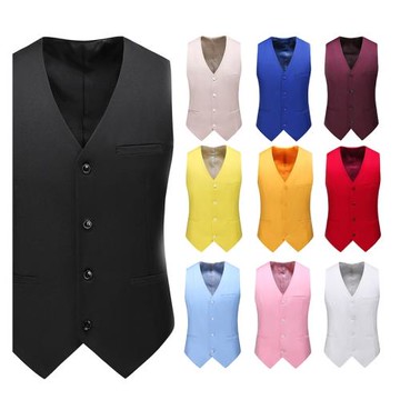 加大碼伴郎團禮服馬甲男士修身彩色西裝馬夾男結婚兄弟團伴郎服裝