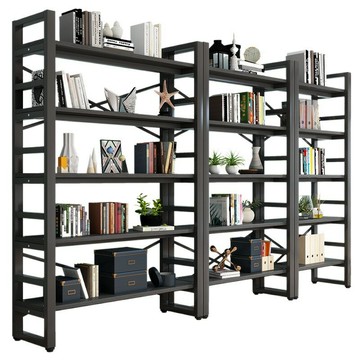 免運 開立發票  書架落地多層儲物架子簡易書柜家用客廳金屬收納靠墻辦公室置物架
