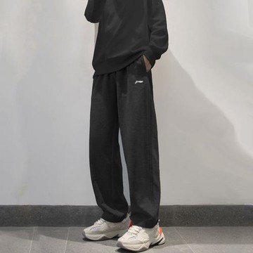 李寧直筒休閑褲男士新款2025褲子男裝秋季寬松收口小腳運動長褲