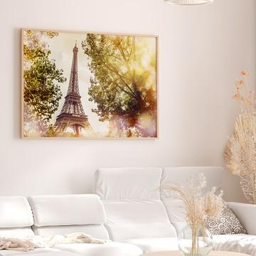 BOLUO GALLERY 菠蘿選畫所 巴黎鐵塔 樹蔭 CMCL3434D  40 x 30cm  木色