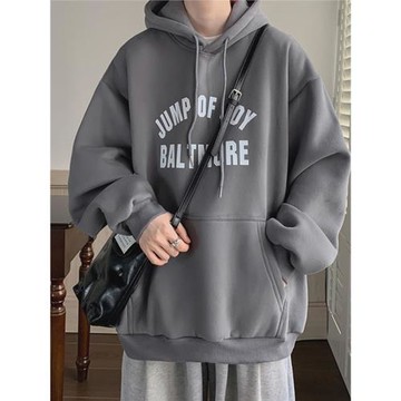 重磅衛衣男連帽秋季2024新款潮牌寬松美式青少年男生秋冬加絨外套