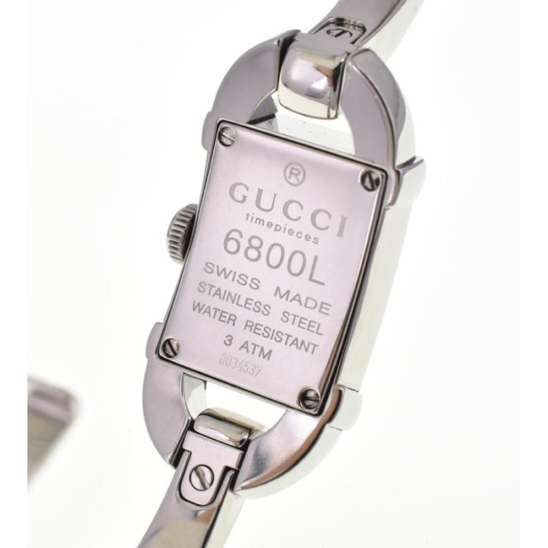 ☆良品【GUCCI】グッチ 6800L バングル ステンレス クォーツ