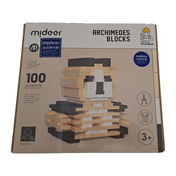 mideer 阿基米德積木 100p 3歲以上  原木色 + 黑色 + 白色  1盒