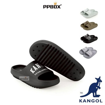 KANGOL 袋鼠 鋸齒 防滑 厚底 拖鞋【63558624】男女拖 情侶款 完全防水 增高鞋 踩屎鞋