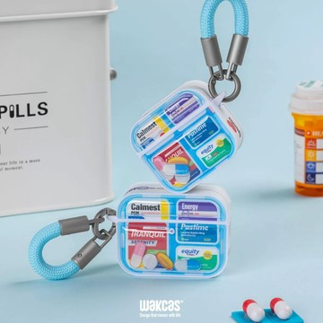 【Wakcas】附掛繩 快樂糖果販賣機耳機殼 Airpods Pro2 Pro3 4 蘋果 保護殼 耳機殼 氣墊 防摔殼