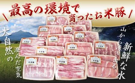 お米豚3.7kgセット_17-3101_(都城市) 豚肉 豚ロース 豚こま切れ 豚バラ肉 豚肩ロース ブランド豚 小分け スライス肉