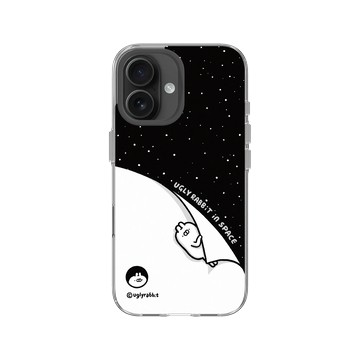 iPhone 16 Clear Case（相機按鈕） 透明 - Ugly Rabbit 醜白兔 - 宇宙休眠中