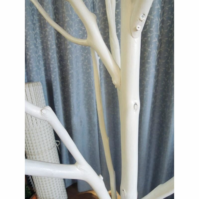 大型サイズ 自然な形 白い木 高さ200cm 木板付き (造花 人工観葉