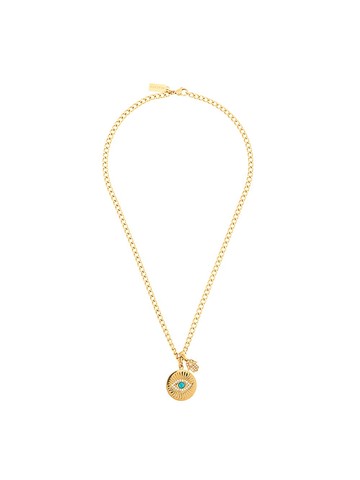Nialaya Jewelry - Skyfall Evil Eye pendant necklace - women - Turquoise/Gold Plated Steel/Cubic Zirconia - One Size