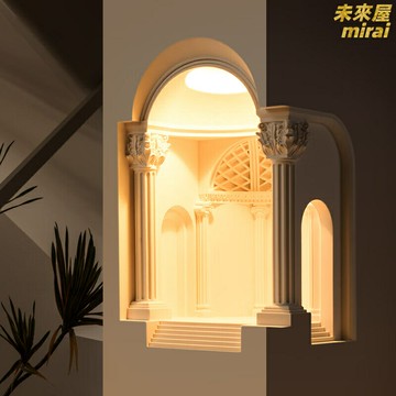 【智能感應香薰】轉角壁燈 石膏燈 壁龕燈 感應燈 嵌入式燈 牆角燈 宮燈 預埋式安裝 人體感應 香薰功能 學院宮殿風格