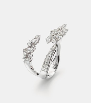 Yeprem Y-Not 18kt white gold ring with diamonds