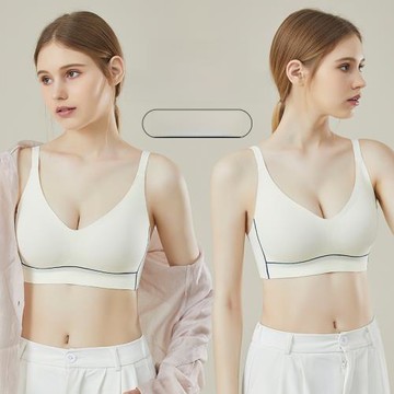 芬騰美背舒適無痕內衣女無鋼圈小胸聚攏顯大提拉收副乳固定杯文胸