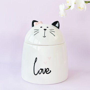 貓咪去世專用骨灰盒 創意卡通白色可愛陶瓷 寵物遺物收藏紀念壇罐 d8012