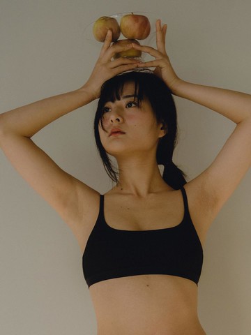 Square Ribbed Modal Bra [Black]